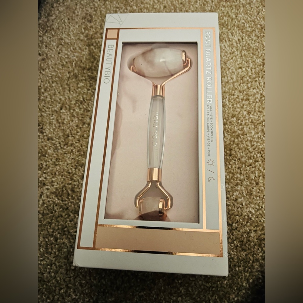 BeautyBio rose quartz roller